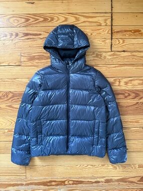 Patagonia Raven Rocks Hoody Jacket Womens Small Navy Blue Puffer